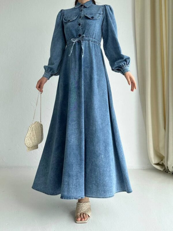 Denim Shirt Dress – Image 6