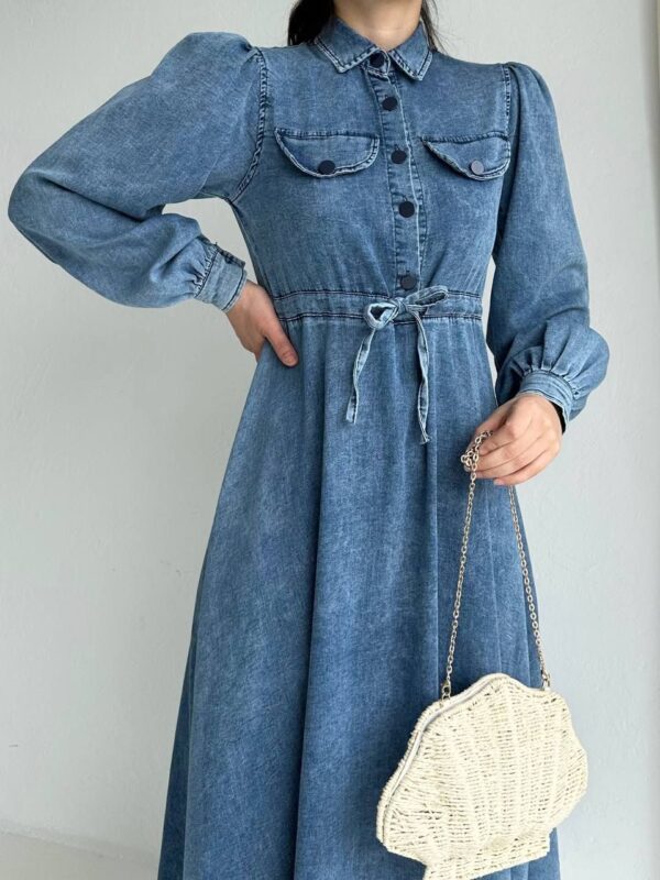 Denim Shirt Dress – Image 4