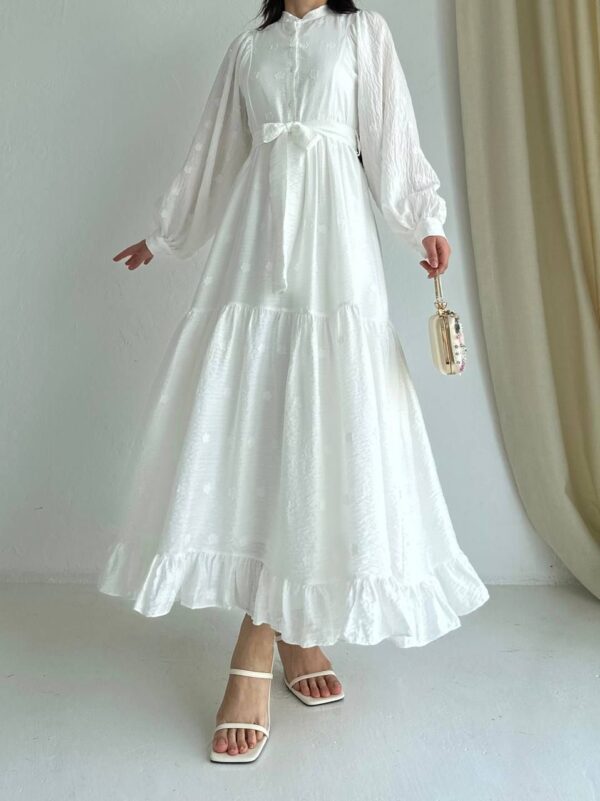 White Viscose Dress – Image 3